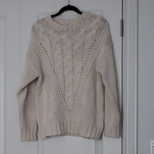Reiss Wool Blend Ivory Fisherman Sweater- SEE MEASUREMENTS